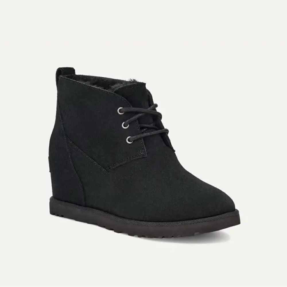 UGG CLASSIC MINI FEMME LACE BOOTIE BLACK WEDGE BOOTS US 12 / EU 43 / UK 10